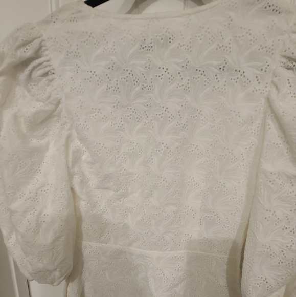 NWT Nicholas lace white eyelet dress with pouf sleeves - Picture 4 of 6